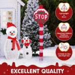 Lighted STOP Sign Christmas Yard Decorations, Pre-lit Road Sign SANTA STOP HERE with 70 LED White Lights and Stakes for Xmas Outdoor Holiday Indoor Decor Lighted Holiday Displays - Image 12