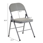 Same Code 31709558 6pcs Elegant Foldable Iron & PVC Chairs for Convention & Exhibition Gray - Image 11