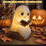 Cute Ghost Reading Book Lamp Halloween Gifts Light Up Ghost Statue Night Light Ghost Warm Lighted Indoor Figurine House Mantel Decor for Home Party Bedroom Shelf Table (6 inch) - Image 4