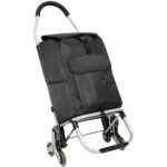 Shopping Stair Trolley with Wheels,Trolley Black Foldable Shopping Cart,Removable Shopping Oxford Waterproof Bag,Stainless Steel Triangular Wheels, Black - Image 4