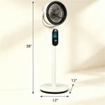 Adjustable Height Standing Fan with Remote Control, 8 Speed Quiet Floor Fan LED Touch Panel 12H Timer Oscillating Pedestal Fan for Home Bedroom Office - Image 9