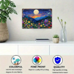 CIFbuy Metal Sign Night View Floral Starry Sky Mountain Wall Art, Wildflower Moonlight 2D Flat Iron Plate Decorative Painting, Indoor H TikTok, TikTok, Self-pickup Logiopics - Image 5