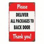 CIFbuy 1pc 2D Flat Metal Sign Please Deliver All" Packages To The Back Door, Weatherproof Red Background White Text Unframed Decor Deliver All PacikTok, Deliver All PacikTok, t Self-pickup Logiopics - Image 8