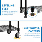 6-Tier disassembly and free assembly NSF-Certified Steel Wire Shelving with Wheels - Image 12