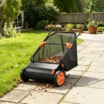 26" Push Lawn Sweeper, 7 cu. ft. Leaf & Grass Collector with Adjustable Brush Height & Rubber Wheels - Image 6