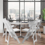 Replacement 15868578 4 Pack Folding Chairs, Resin Chairs with Padded Seat, Comfortable Event Chairs Indoor Outdoor for Home Event Party Picnic School Wedding, White - Image 8