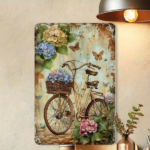 CIFbuy Retro Bicycle | 8x12 Inch Metal Tin Sign Waterproof Rustproof Vintage Wall Decor Classic Bicycle Pattern Hanging Plaque For Bedr TikTok, TikTok, Bedr Self-pickup Logiopics - Image 2
