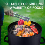 Vertical Steel Charcoal Smoker, Heavy Duty Three Layer Round BBQ Grill Smokey Mountain Cooker for Outdoor Cooking, Black SAME AS 60608693 - Image 12
