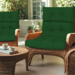 High Back Chair Cushions Set of 2, Waterproof Outdoor Rocking Chair Cushion with Ties, Rocking Chair Cushion for Outdoor Patio, Garden Porch