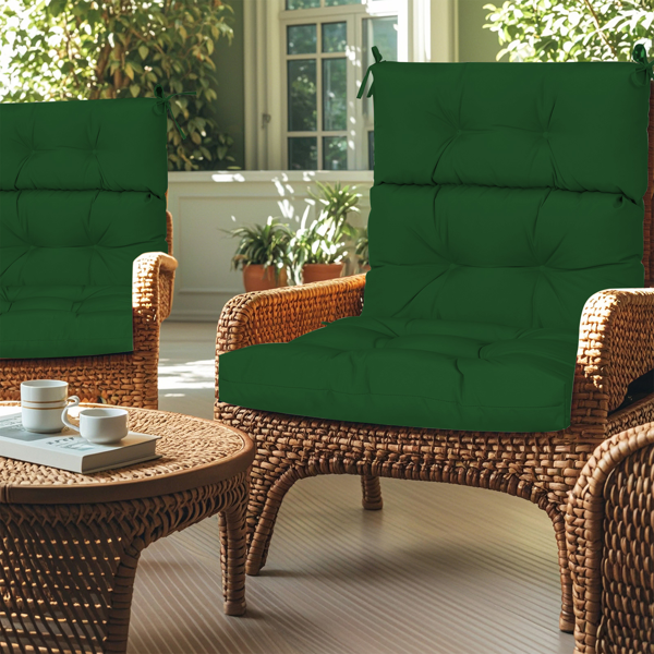 High Back Chair Cushions Set of 2, Waterproof Outdoor Rocking Chair Cushion with Ties, Rocking Chair Cushion for Outdoor Patio, Garden Porch