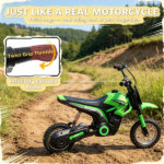 Green 24V 350W Electric Dirt Bike - Twist Grip Throttle up to 15 MPH Speed Limit Ideal for Ages 13+ with Adult Supervision Required - Image 5