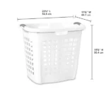 Easy Carry Plastic Laundry Hamper w/ Sturdy Rim and Handles, White, Pack of 4 (Shipment from Walmart) - Image 2