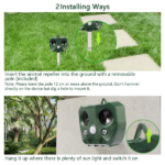 Upgraded Ultrasonic Animal Repeller, Solar Powered Pest Deterrent with PIR Motion Sensor, LED Flashing Light, IPX6 Waterproof, Dual Speakers 5000 Sq.ft Coverage, Repel Cat Dog Squirrel Raccoon Deer for Yard Garden - Image 7