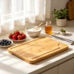  3-Piece Cutting Board Set, Sturdy Chopping Board with Juice Groove & Handle for Serving - Image 4