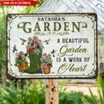 CIFbuy Beautiful Garden Heart Metal Sign Personalized Custom Garden Decor Wall Plaque Gift For Gardener (TikTok, temu pick-up service)