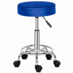Professional Salon Stool with Spider Base - 8cm Thick Molded Foam, Semi-PU Leather, SGS Certified Gas Lift, 150kg Capacity, Nylon Casters (Blue) - Image 8