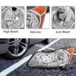 FOR 08-12 HONDA ACCORD SEDAN CHROME HOUSING AMBER CORNER HEADLIGHT HEAD LAMPS - Image 2