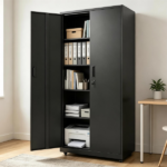 73 Inch Heavy Duty Mobile Steel Storage Locker Cabinet with Keys, Multi-Height Customizable Shelves Smooth Clean Surface Rolling Tool File Cabinet for Home Utility Room - Image 7