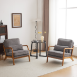 Low Arm Accent Chair - Light Gray Corduroy Upholstered Indoor Lounge Chair, Compact Single Seater with Sturdy Frame (330LBS Weight Capacity) - Image 17