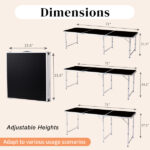 6ft Aluminum Alloy Folding Table black - Image 9