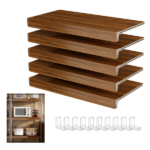 (24 INCH) 5 Pcs Wire Shelf Covers, Foamed PVC Wire Rack Covers for Removable Closet (Not Wood), Pantry Shelves for Cabinet Bathroom Kitchen Shelving Decoration ( WALNUT Color ) - Image 4