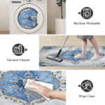 Three-piece kitchen rug set, non-slip and washable, abstract pattern kitchen hallway rug, soft and comfortable, suitable for sinks, floors, entrances, hallways and bathrooms. - Image 5