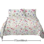 3 pcs Watercolor Wildflower Quilted Bedspread Set, Colorful Botanical Floral Print Quilt Set, Lightweight Reversible Coverlet with Pillow Shams, Spring Garden Bedding for Bedroom Decor temu can only be self-picked up - Image 3