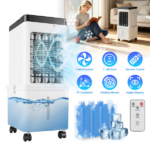 3 IN 1 Portable Air Conditioners, Swamp Cooler with Detachable Water Tank, 4 Ice Packs, 15H Timer, 75° Oscillation, Remote, 3 Speeds, Evaporative Cooler for Bedroom, Office - Image 2