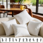 Experience enhanced comfort with this pair of oversized 22"x22" pillow inserts. Premium filling material offers the perfect balance of softness and support. The simple white design complements any decor style, ready to pair with your favorite covers. Perfect for adding luxurious comfort to living ro - Image 7