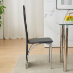 4pcs long backrest square hollow decoration PU leather dining chair round tube black cushion electroplating chair leg N201 Replace encoding13029118 - Image 38
