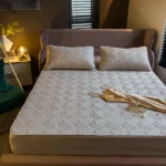 Quilted Fitted Sheet Full Size, Fits Mattress Upto 15" Deep, 2-Piece Set (1 Fitted Sheet, 1 Pillowcases), Ultra Soft, Breathable, Machine Washable - Image 3