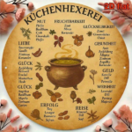 CIFbuy 1pc 8x8 Inch Round Kitchen Witch Sign, Vintage French Style Wall Art, German Language Decorative Plaque, 2D Flat Home Kitchen De TikTok, TikTok, Self-pickup Logiopics - Image 7