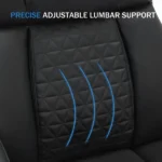 500lbs Big and Tall Office Chair with Adjustable Lumbar Support, Executive Office Chair Heavy Duty with Flip-up Armrest and Wider Seat, Ergonomic Leather Chair Breathable with Quiet Rubber Wheels.Black. - Image 6