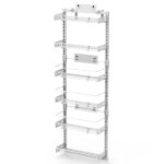 6-Tier Over the Door Pantry Organizer, Large Metal Door Spice Rack, Hanging Heavy-Duty Pantry Door Storage Shelf 10LBS Loading Easy Install Behind Door Storagefor Kitchen and Bathroom, White - Image 5