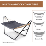 Double-Barrel Hammock Stand Only, Heavy Duty Iron Hammock Frame for All Hammocks, Easy Assembly Hammock Hanging Stand for Garden, Courtyard and Balcony, Black - Image 7