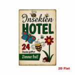 CIFbuy 1pc Retro Insect Hotel Tin Sign, Vintage Cartoon Bug Butterfly Bee Metal Wall Art, Nostalgic 2D Flat Decorative Sign 20cm TikTok, TikTok, m Self-pickup Logiopics - Image 2