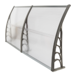 Same Code 52463595 HT-200 x 100 Household Application Door & Window Rain Cover Eaves Canopy Silver & Gray Bracket - Image 7