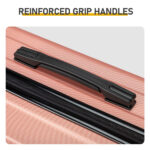 ABS Trolley Case 20in 24in 28in 3PCS Suitcase Set Vertical Striped Frosted Case Suitcase Rose Gold - Image 9