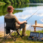 Folding Camping Chair with Built-in Cooler Bag, 350LBS Heavy Duty Portable Outdoor Chair with Cup Holder, Side Pocket & Carry Bag, 33.7"×20.5"×33.5" Black Camping Chair with Yellow Stripes for Beach, Picnic, Fishing - Image 19