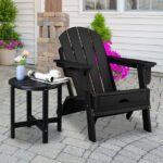 46*46*46cm Single Layer Round HDPE Side Table Black - Image 23