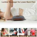 2 In 1 Massager Pillow: This ergonomic lumbar support pillow integrates vibration massage and heat therapy, delivering dual comfort to relieve back soreness caused by prolonged sitting. It features 3 adjustable massage modes and 3 heat settings for personalized relief. - Image 9