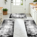 Three-piece kitchen rug set, non-slip and washable, abstract pattern kitchen hallway rug, soft and comfortable, suitable for sinks, floors, entrances, hallways and bathrooms. - Image 11