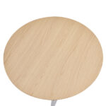 37Inch Round Dining Table, Small Round Kitchen Table With Silver Metal Legs, Suitable For 2 To 4 People, Modern Dining Room Table, Burlywood. - Image 18