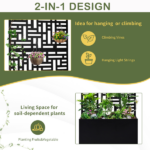 [Same Code 96402386 14765806]Metal Garden Bed with Trellis, 70 Inch Height Metal Planter Box with Trellis, Garden Box for Climbing Plants Vegetable, Metal Garden Bed with Drainage Holes, Black - Image 5