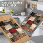 Three-piece kitchen rug set, non-slip and washable, abstract pattern kitchen hallway rug, soft and comfortable, suitable for sinks, floors, entrances, hallways and bathrooms. - Image 6