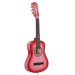 Pink 30-inch acoustic guitar with pick, strings, capo, gig bag, tuner and shoulder strap - Image 9