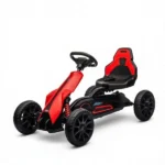 Red Kids Pedal Go Kart – Adjustable Seat, Swing Axle Design, Foot-Powered Ride-On for Outdoor Play - Image 2