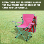 Kids Canopy Chair with Safety Lock (125 lb. Capacity), Pink/Green - Image 6