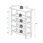 Solid Wood 18-Bottle Freestanding Wine Rack with Tabletop and Tray - Image 2