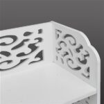 Wood-plastic Board Six Tiers Carved Shoe Rack White B - Image 15